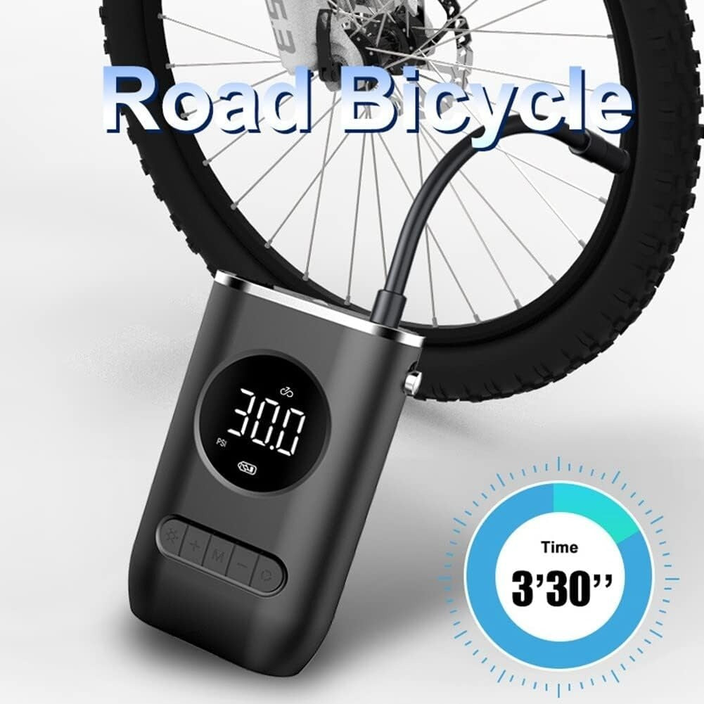 Tire Inflator Portable Air Compressor,Portable Electric Inflator 150PSI Cordless Electric Ball Inflator Rechargeable Bicycle Air Inflator With Digital LED Display