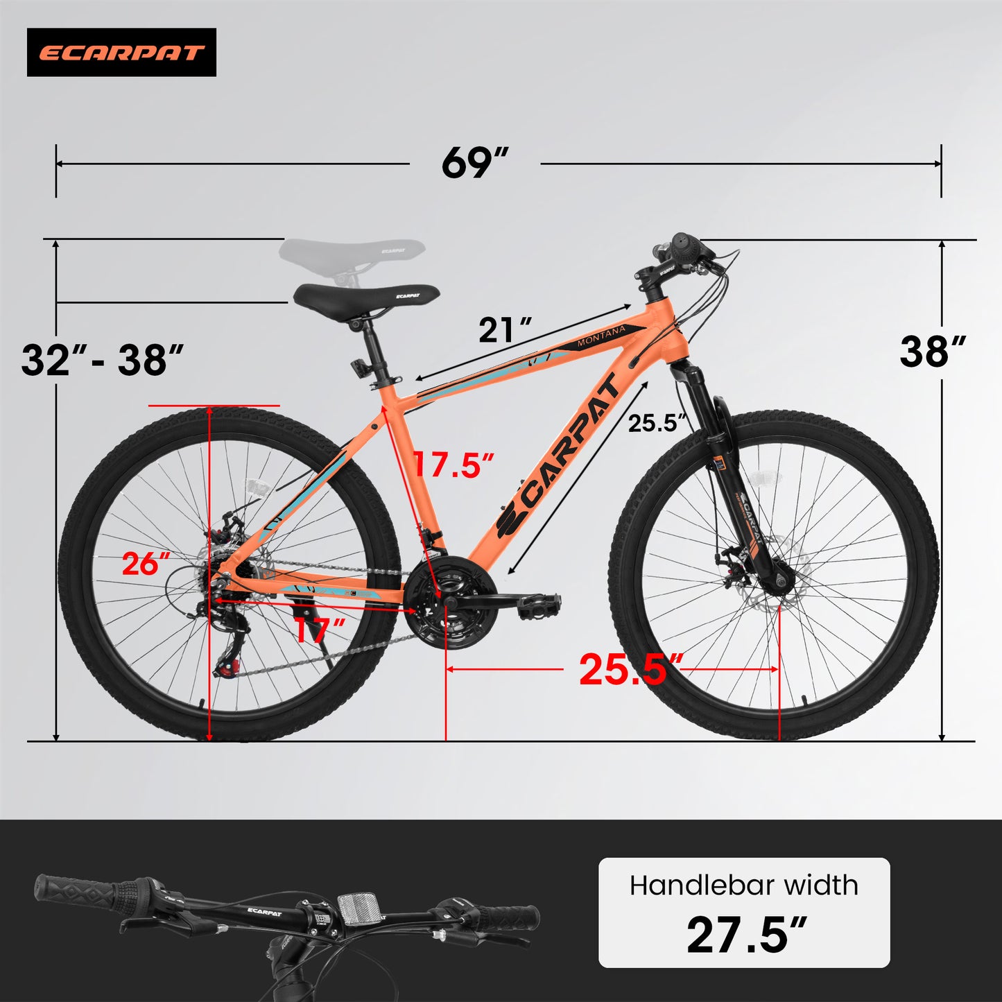 A26322 26-inch Mountain Bike Aluminum Frame Shock Absorbing Front Fork Bike 21-speed Disc Brake Mountain Bike
