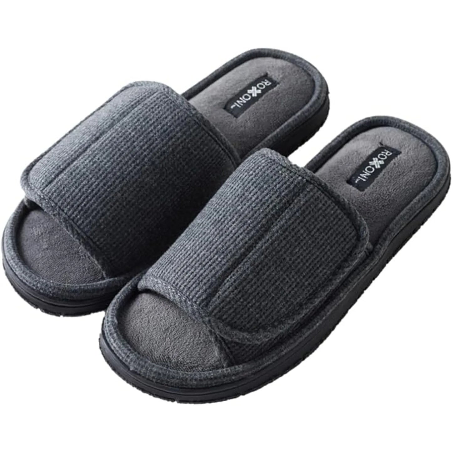 Men's Adjustable Slide Slippers Indoor/Outdoor Memory Foam for Maximum Comfort
