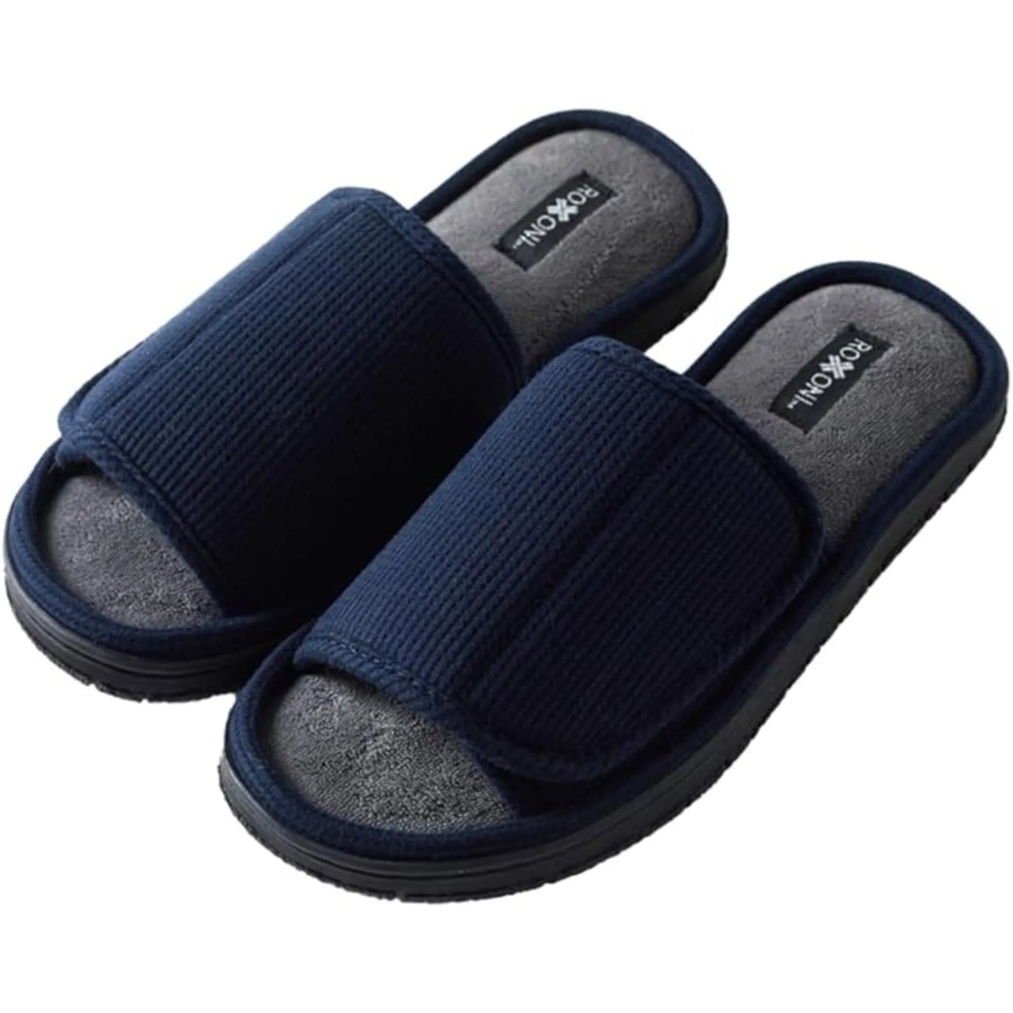 Men's Adjustable Slide Slippers Indoor/Outdoor Memory Foam for Maximum Comfort