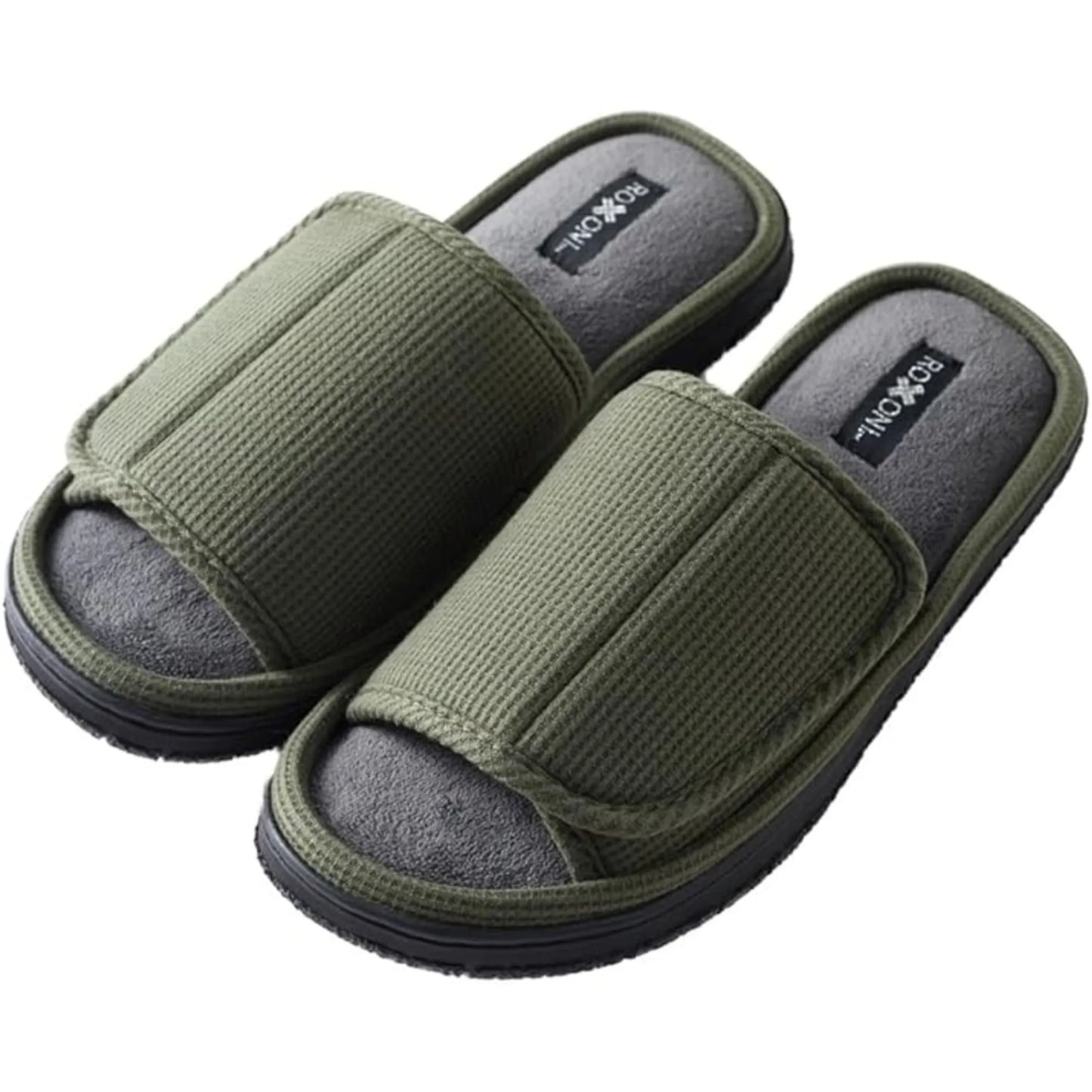 Men's Adjustable Slide Slippers Indoor/Outdoor Memory Foam for Maximum Comfort