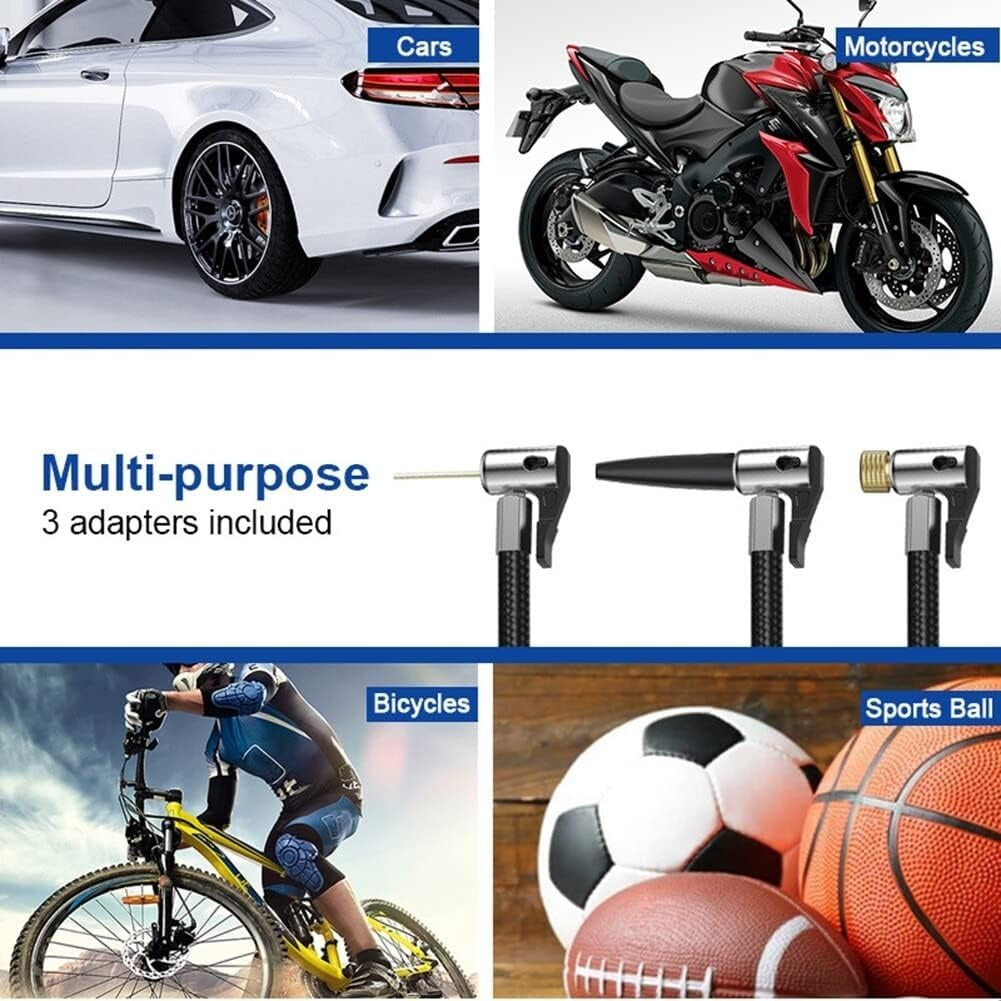 Tire Inflator Portable Air Compressor,Portable Electric Inflator 150PSI Cordless Electric Ball Inflator Rechargeable Bicycle Air Inflator With Digital LED Display