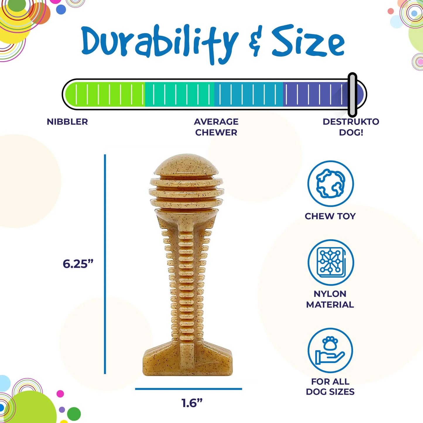 SP Honey Bone Dental Tower Ultra Durable Nylon Dog Chew Toy for Aggressive Chewers