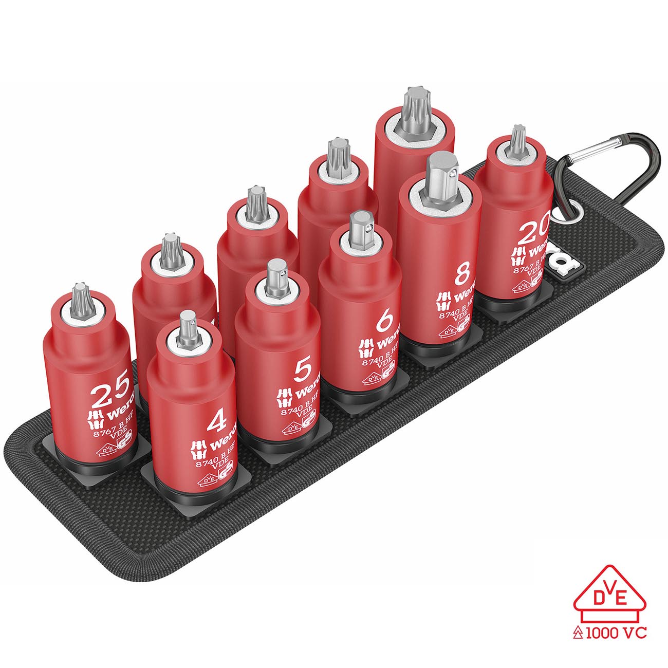 Wera Vde Bit Socket Torx And Hex Socket On Belt B 3/8" Drive (11-piece Set)