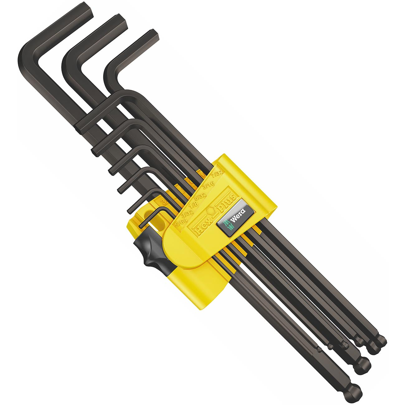 Wera 950/9 Sae Hex-plus 1 L-key Set Blacklaser Etched (9 Piece Set)