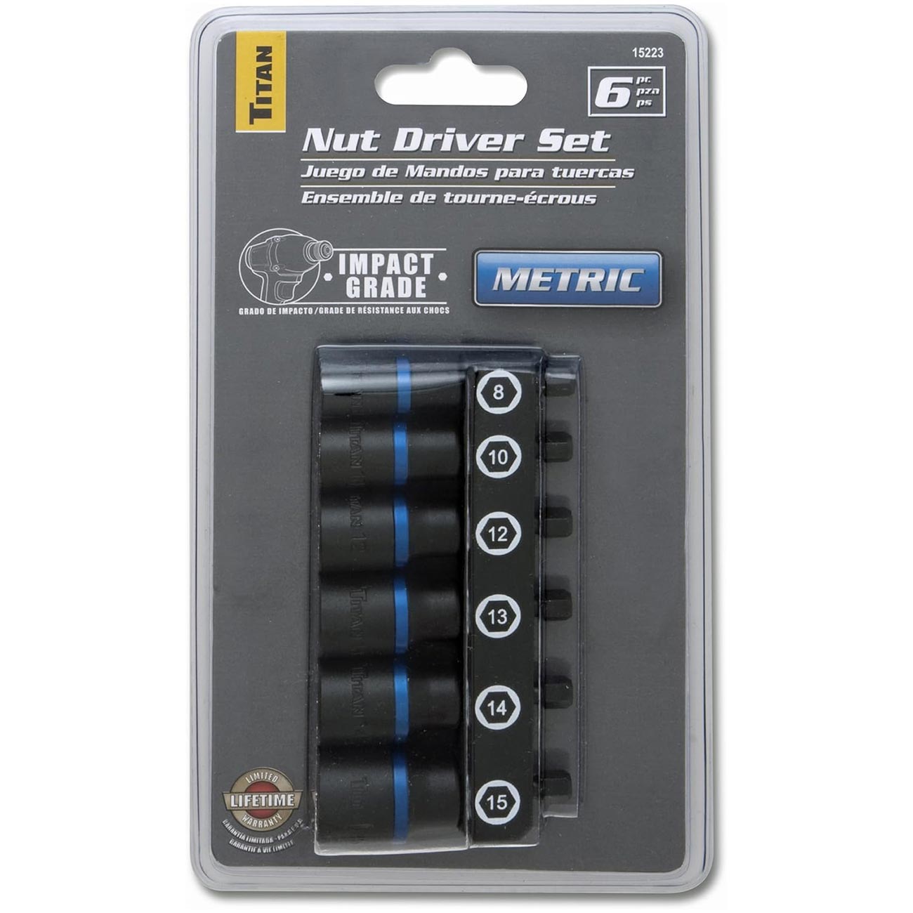 Titan Metric Impact Nut Driver Set (6 Piece Set)