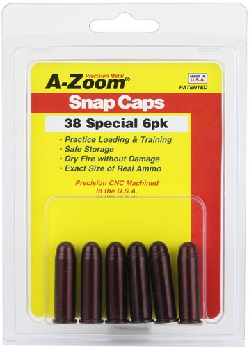A-zoom Metal Snap Cap - .38 Special 6-pack
