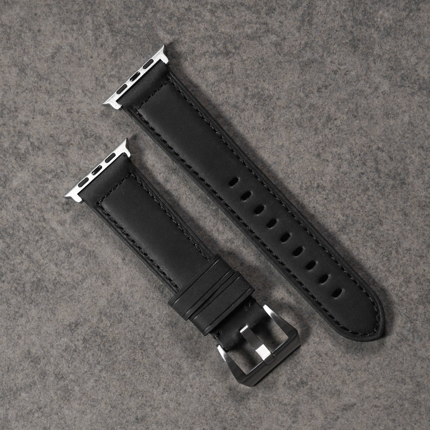 Leather Apple Watch Strap - Matte Black by Bullstrap