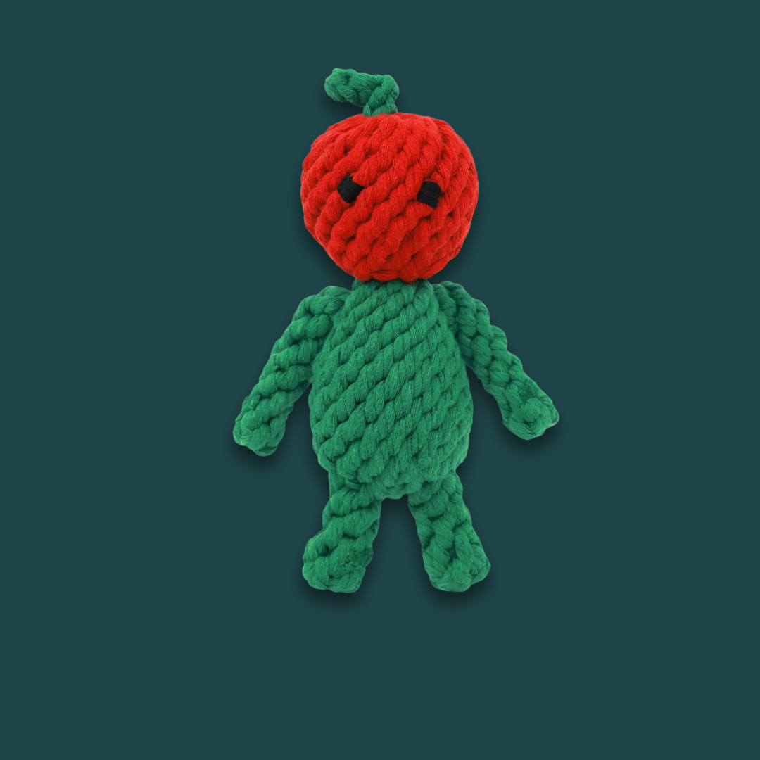 Eve the Apple Baby Rope Toy by Knotty Pawz