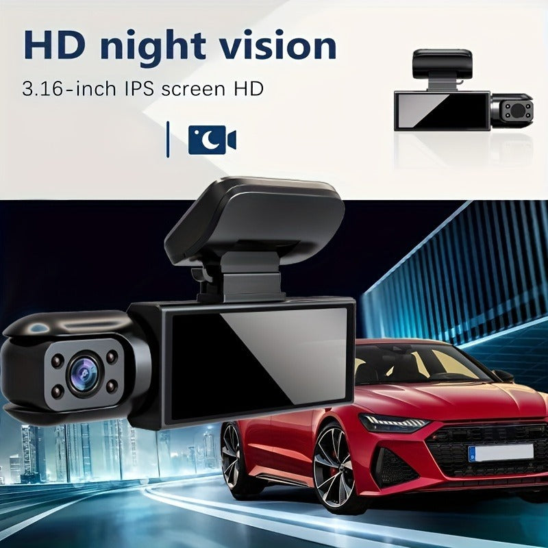 Dash Cam M8 With 32G Memory Card, Self-driving Commuting Full Scene Adaptation, Car Owners Must-have. Front & Rear View