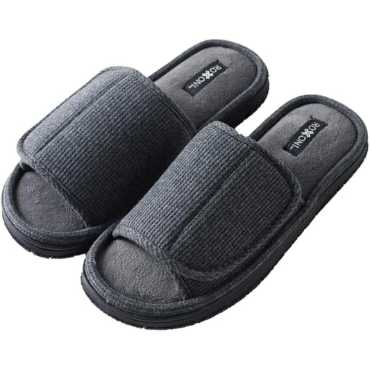 Men's Adjustable Slide Slippers Indoor/Outdoor Memory Foam for Maximum Comfort