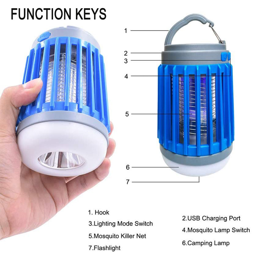 Solar Powered LED Outdoor Light and Mosquito Killer USB Charging