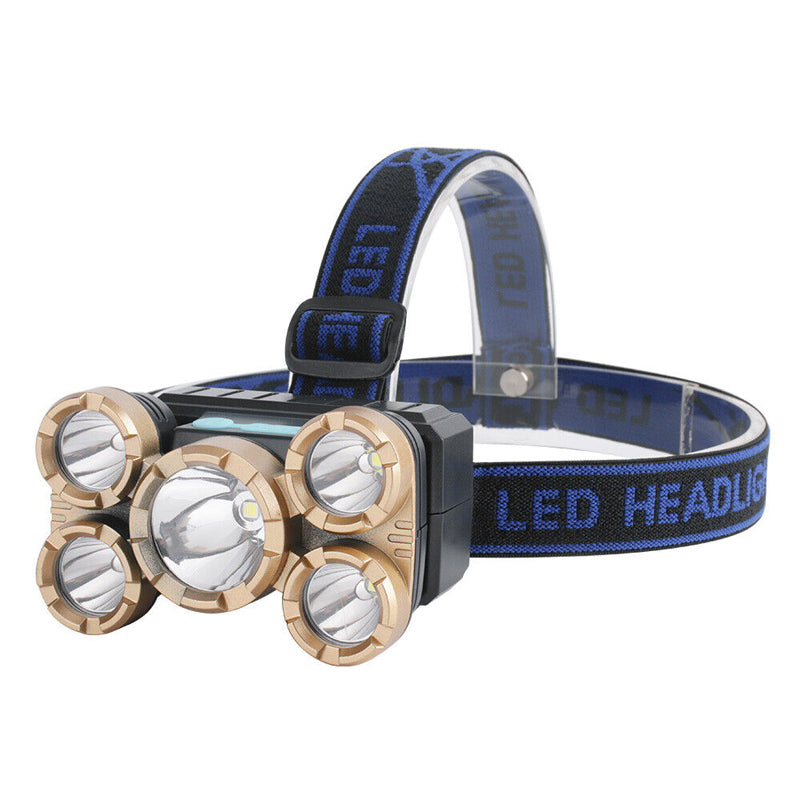 5 LED Headlamp Adjustable Angle with 4 Lighting Modes -USB Rechargeable