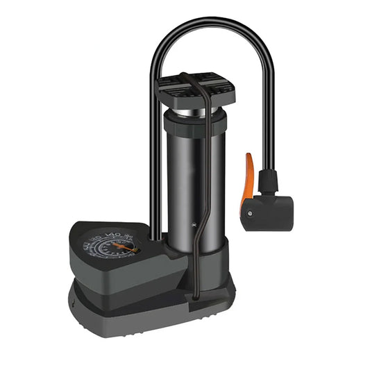 Bike Floor Pump Portable Anti-Slip Tyre Inflator with Pressure Gauge
