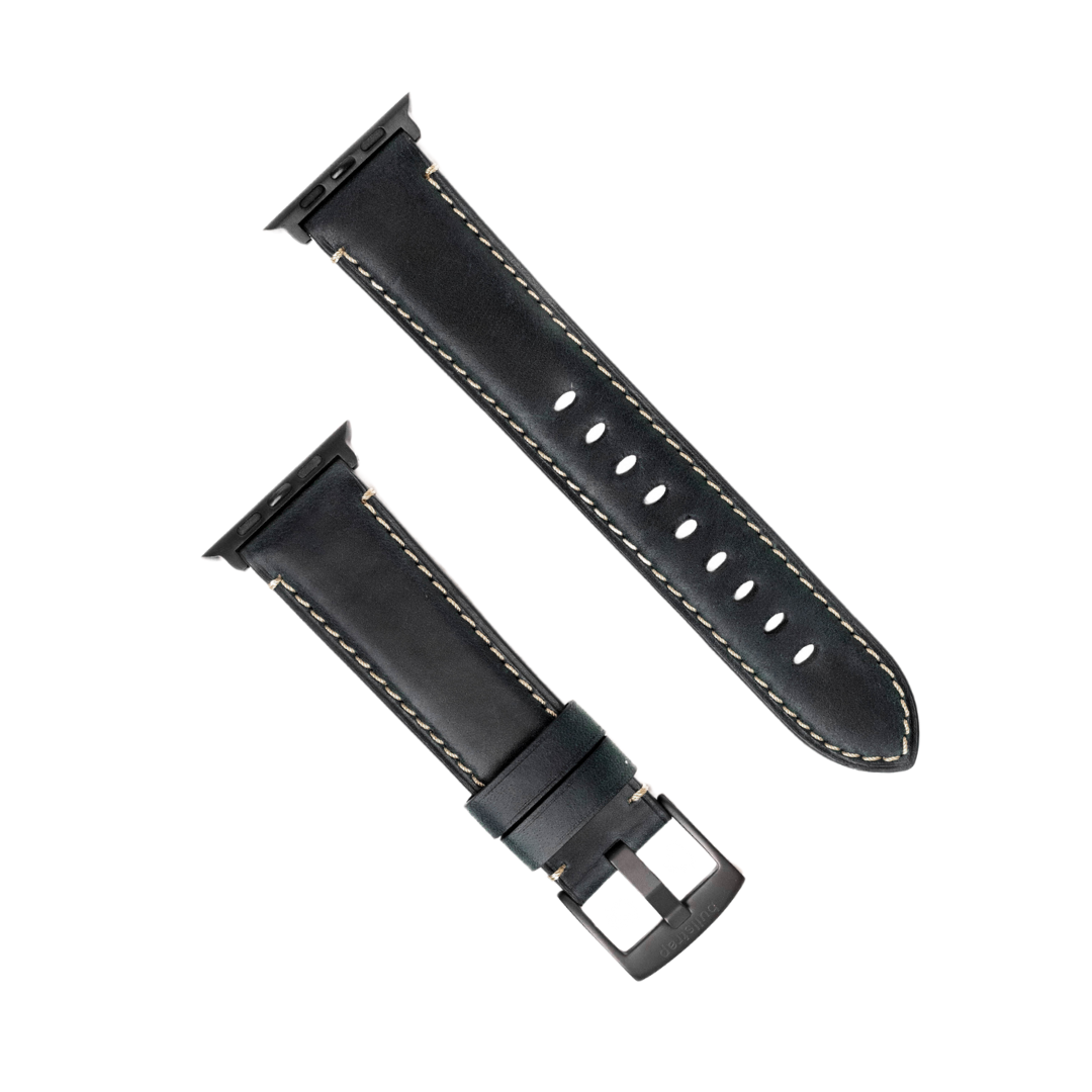 Leather Apple Watch Strap - Black Edition by Bullstrap