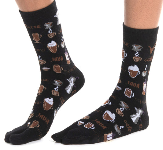 1 Pair - V-Toe Flip Flop Tabi Socks - Coffee Carafe by V-Toe Socks, Inc