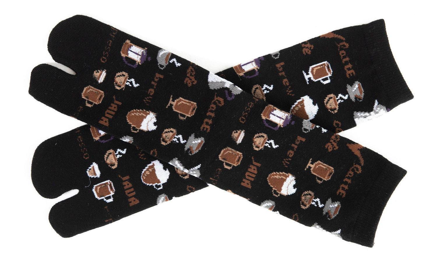 1 Pair - V-Toe Flip Flop Tabi Socks - Coffee Carafe by V-Toe Socks, Inc