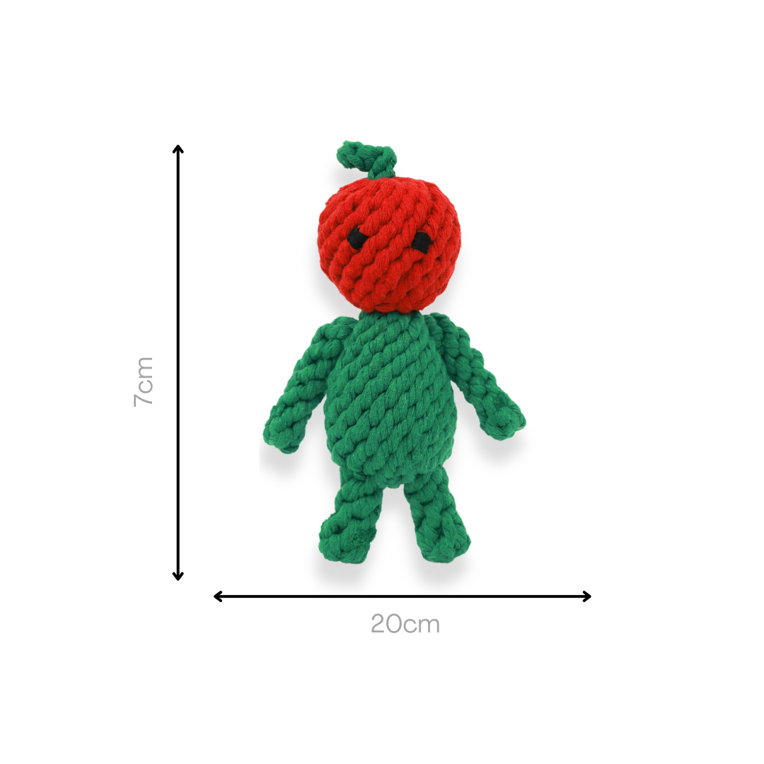 Eve the Apple Baby Rope Toy by Knotty Pawz