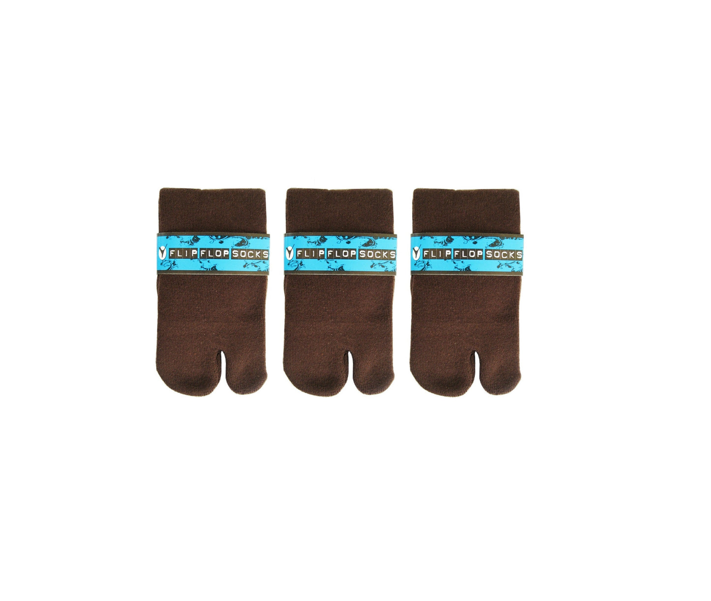 V-Toe Split Toe Ankle Tabi 3 Pairs Thicker Warm Styles Athletic or Casual - Brown by V-Toe Socks, Inc