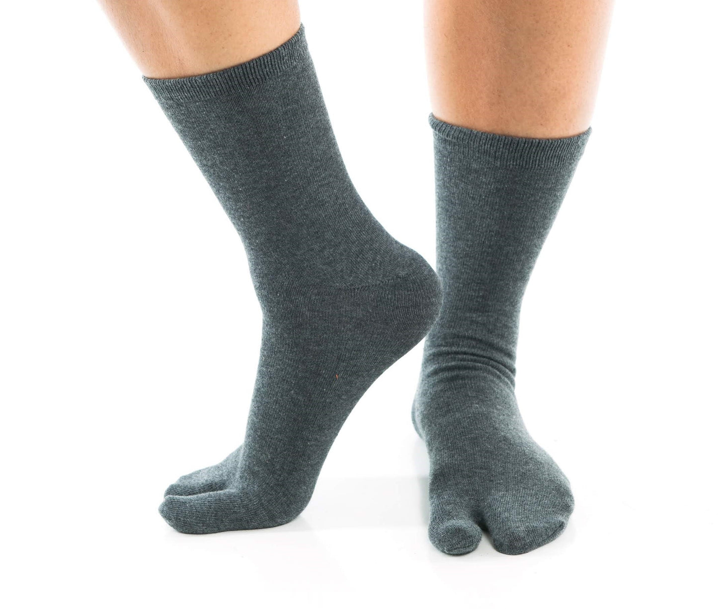 1 Pair - V-Toe Flip Flop Tabi Socks - Black, White, Khaki or Grey Solid by V-Toe Socks, Inc