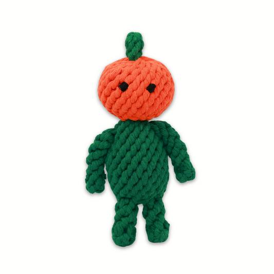 Adam the Pumpkin Baby Rope Toy by Knotty Pawz