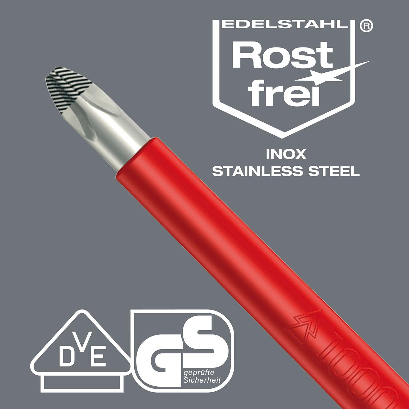 Wera Vde Insulated Stainless Steel Screwdriver:  3mm X 80mm Slotted Screws (without Lasertip)