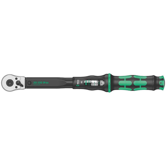 Wera 3/8" Adjustable Torque Wrench With Reversible Ratchet 20-100 Nm / 15-73 Ft Lbs