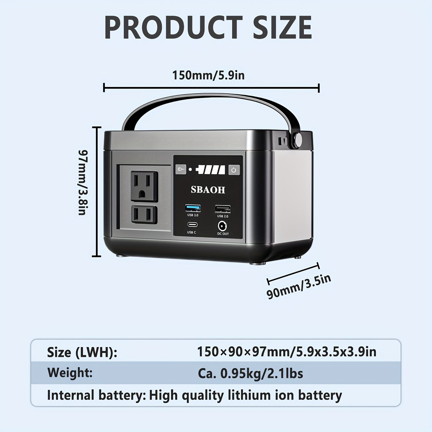 Portable Power Station P86,88.8Wh LiFePo4 Battery,with 120W AC Outputs, Solar Generator For Travel And Camping