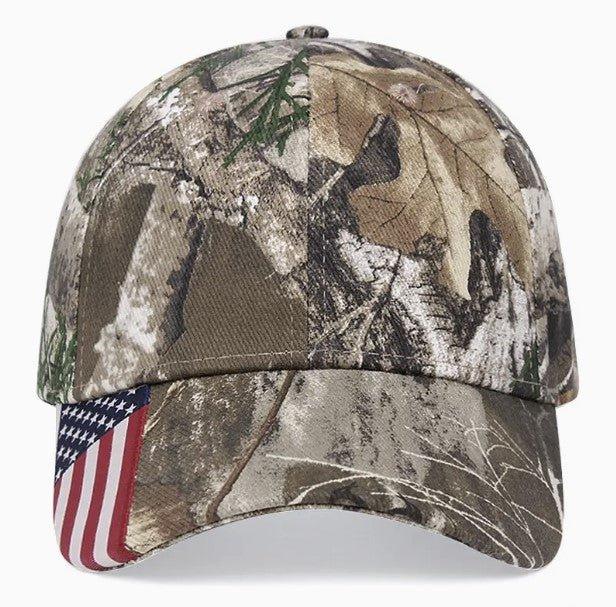 Safari Baseball Cap w/ American Flag - The Hammer Sports