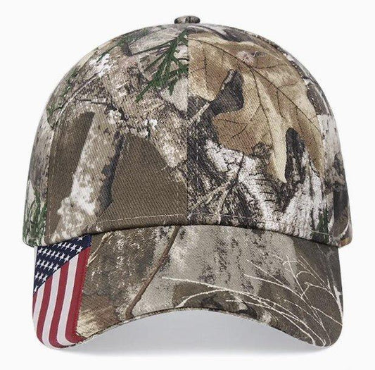 Safari Baseball Cap w/ American Flag - The Hammer Sports