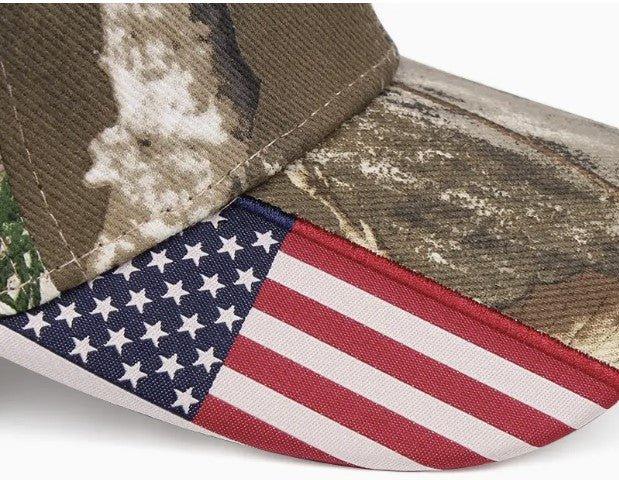Safari Baseball Cap w/ American Flag - The Hammer Sports